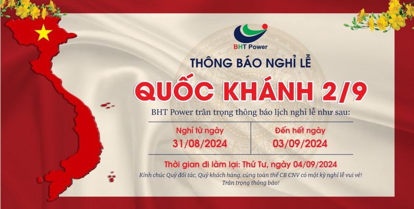 [THÔNG BÁO LỊCH NGHỈ LỄ QUỐC KHÁNH 2/9]